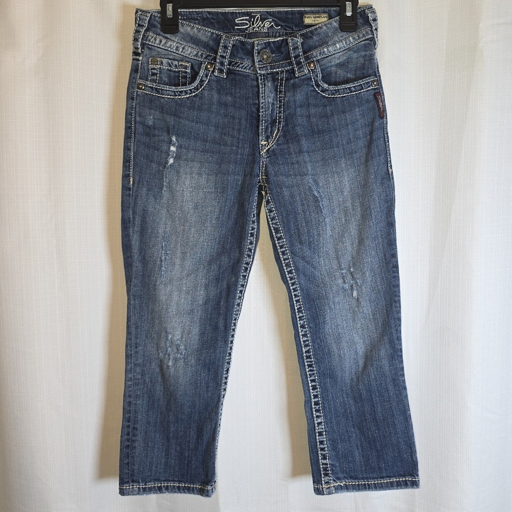 Silver Jeans Brand Women's Blue Denim Crop Jeans